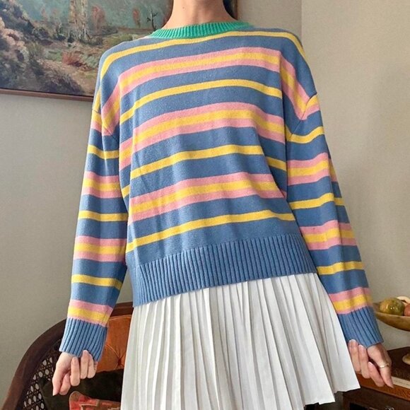 Moses Queen striped pastel colorful sweater - Picture 2 of 6